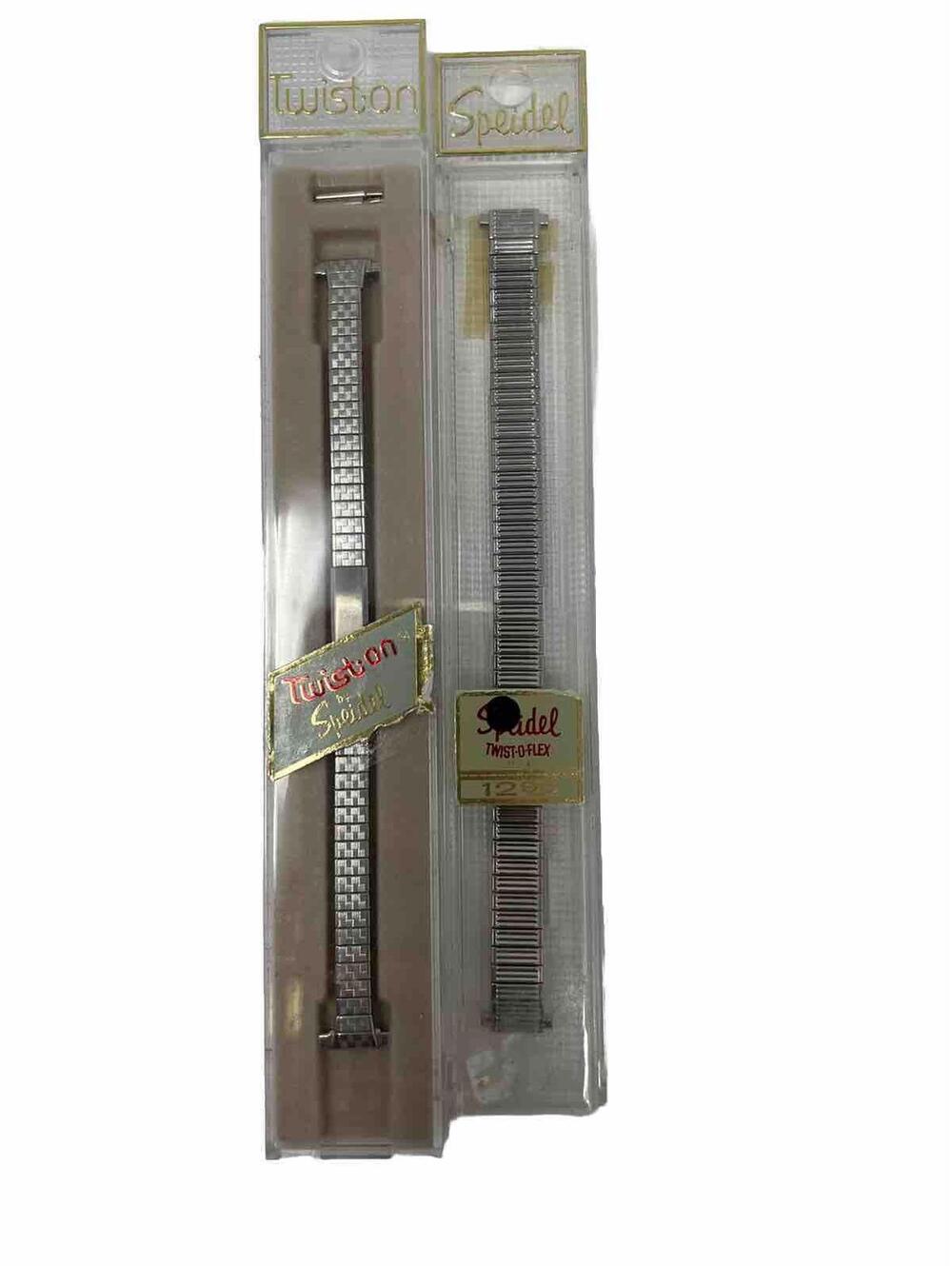 Lot of 2 Vintage Speidel Twist-O-Flex Watch Bands New Old Stock NOS